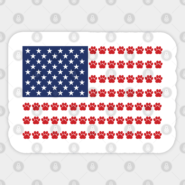 Paw Print American Flag Sticker by Venus Complete